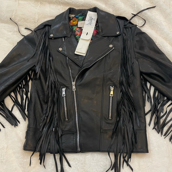 Gucci Punk Leather Biker Jacket Size 44/L - Picture 9 of 16